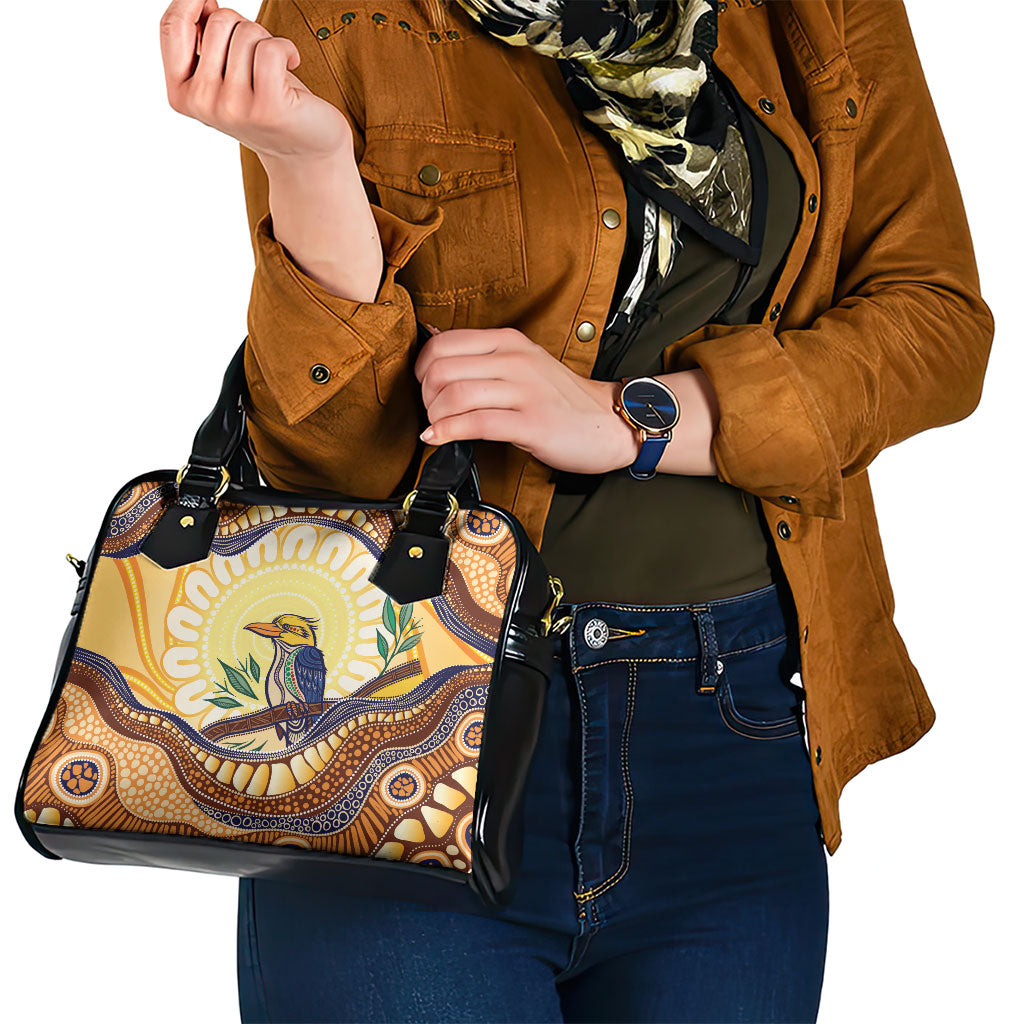 Kookaburra Australia Indigenous Art Shoulder Handbag