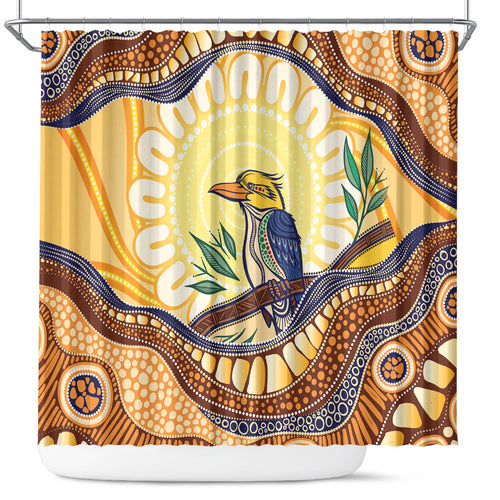 Kookaburra Australia Indigenous Art Shower Curtain
