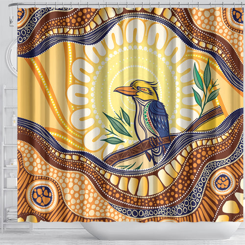 Kookaburra Australia Indigenous Art Shower Curtain