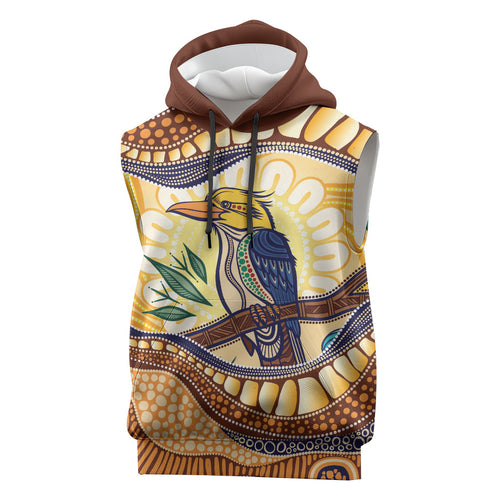 Kookaburra Australia Indigenous Art Sleeveless Hoodie