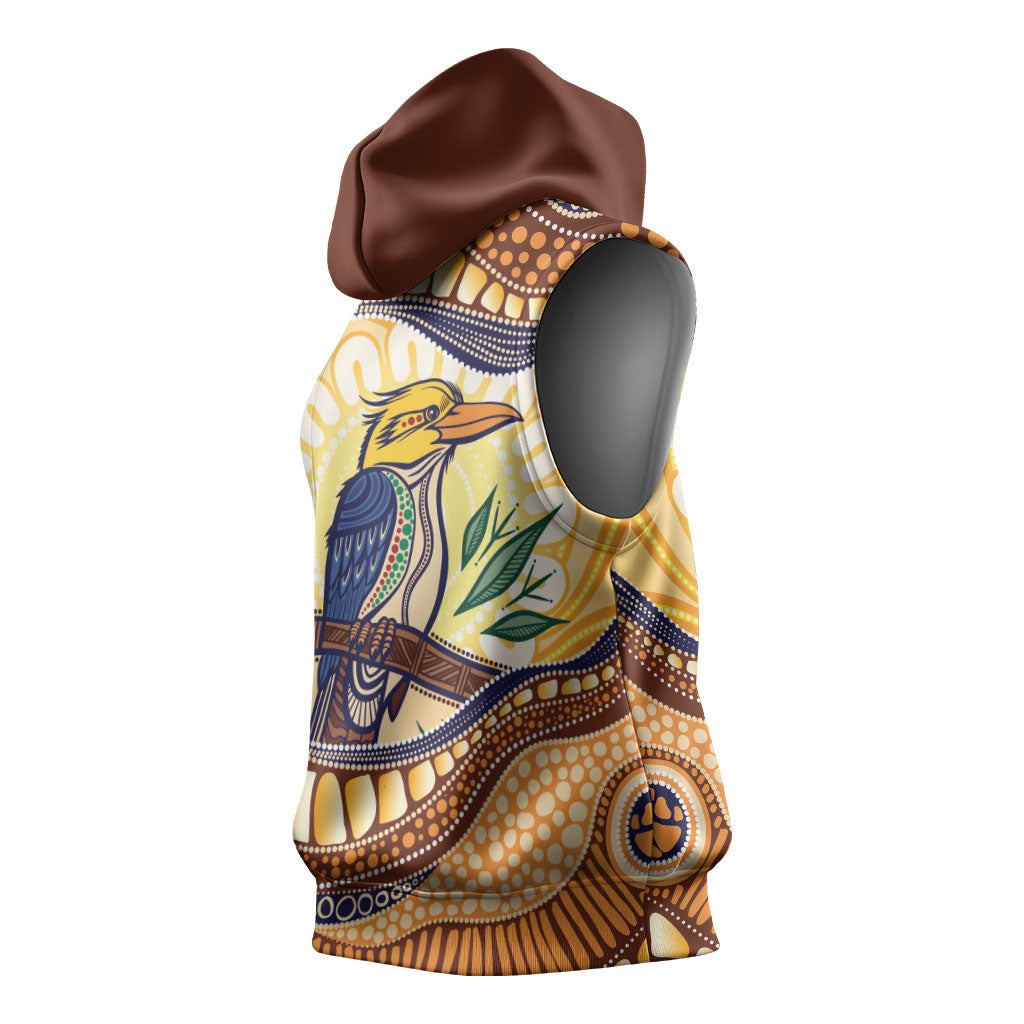 Kookaburra Australia Indigenous Art Sleeveless Hoodie