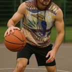 Kookaburra Australia Indigenous Art Sleeveless Hoodie