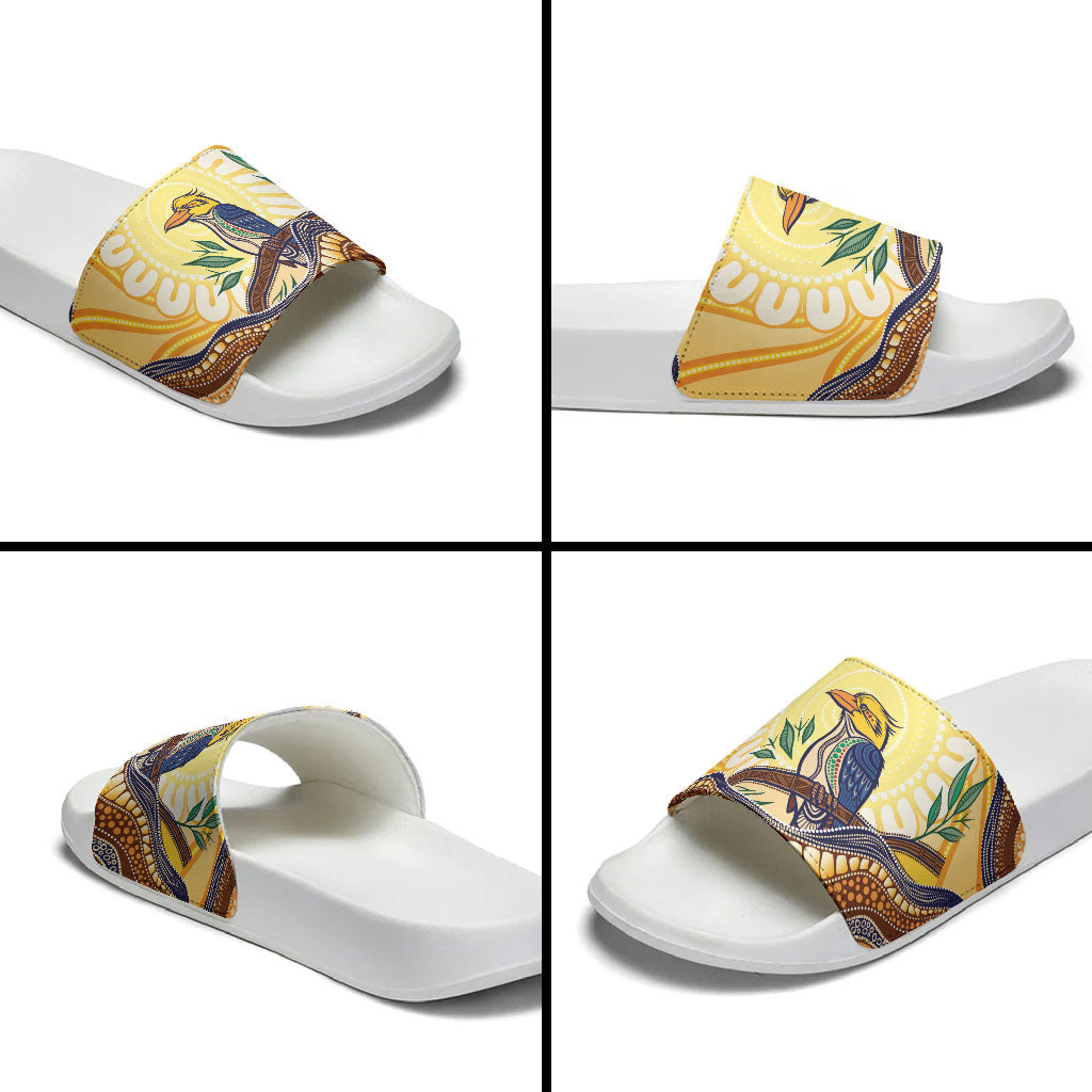Kookaburra Australia Indigenous Art Slide Sandals