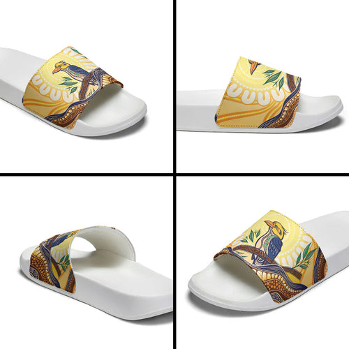 Kookaburra Australia Indigenous Art Slide Sandals