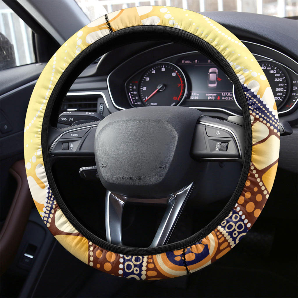 Kookaburra Australia Indigenous Art Steering Wheel Cover