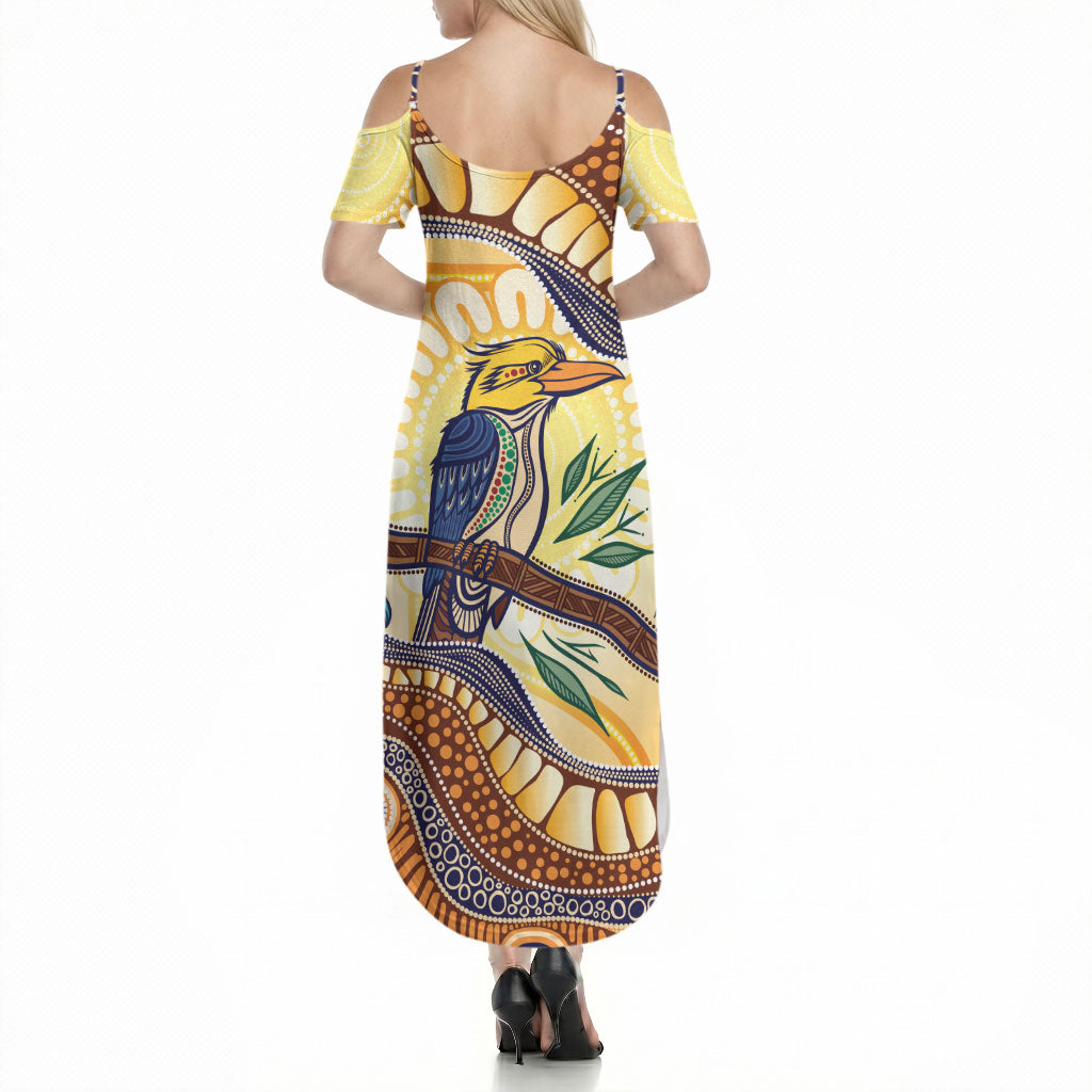 Kookaburra Australia Indigenous Art Summer Maxi Dress