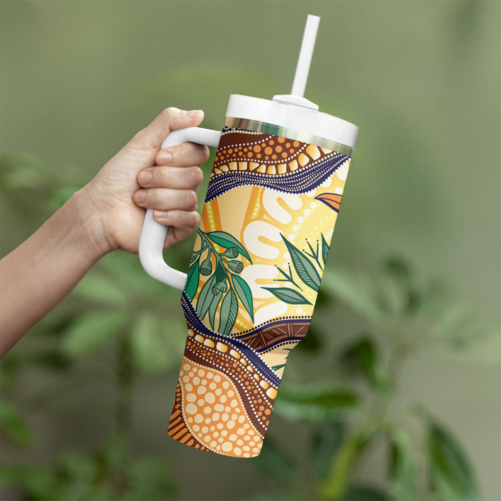 Kookaburra Australia Indigenous Art Tumbler With Handle