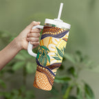 Kookaburra Australia Indigenous Art Tumbler With Handle