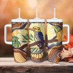 Kookaburra Australia Indigenous Art Tumbler With Handle
