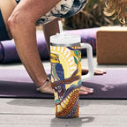 Kookaburra Australia Indigenous Art Tumbler With Handle