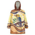 Kookaburra Australia Indigenous Art Wearable Blanket Hoodie