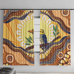 Kookaburra Australia Indigenous Art Window Curtain
