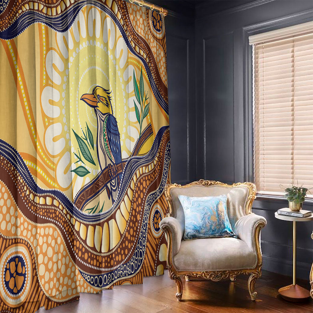 Kookaburra Australia Indigenous Art Window Curtain