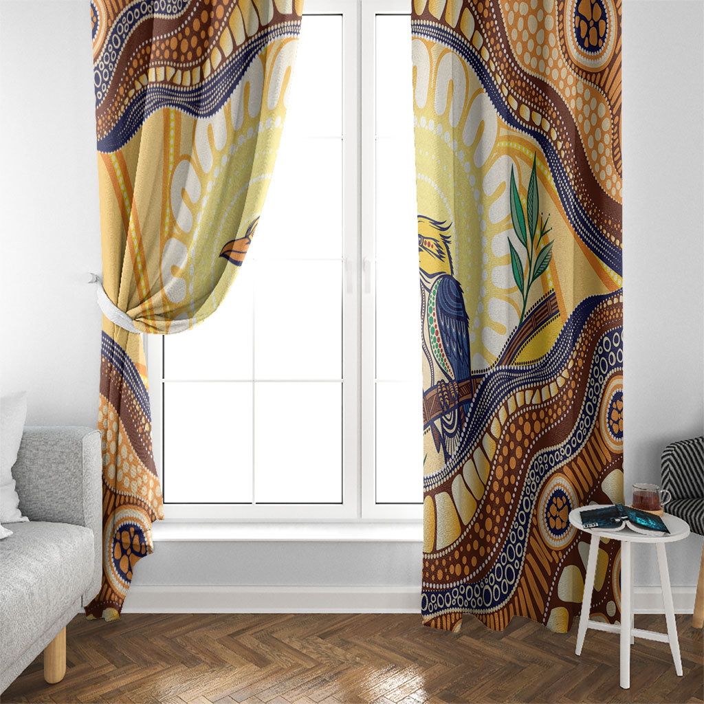 Kookaburra Australia Indigenous Art Window Curtain