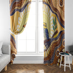 Kookaburra Australia Indigenous Art Window Curtain