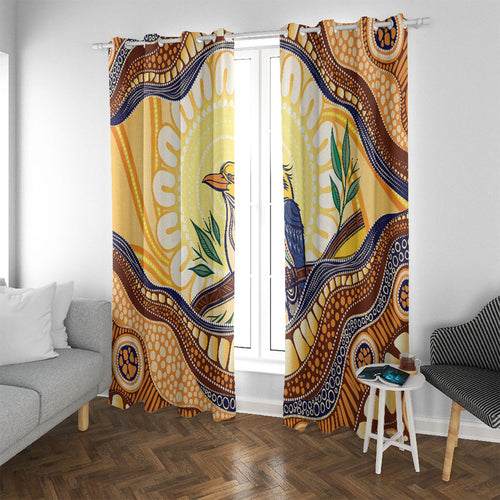 Kookaburra Australia Indigenous Art Window Curtain