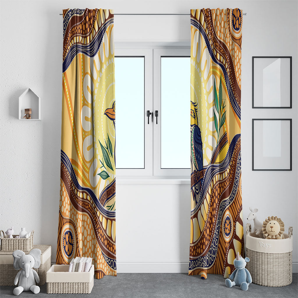 Kookaburra Australia Indigenous Art Window Curtain