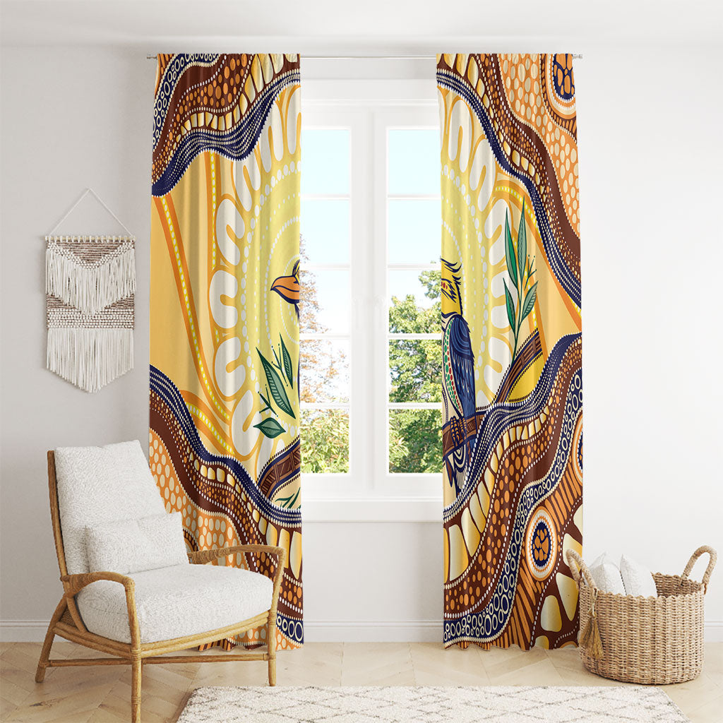 Kookaburra Australia Indigenous Art Window Curtain