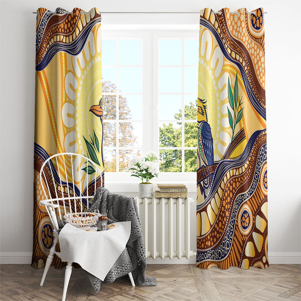 Kookaburra Australia Indigenous Art Window Curtain