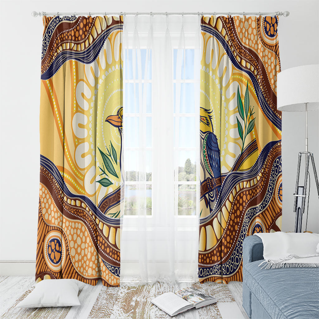 Kookaburra Australia Indigenous Art Window Curtain