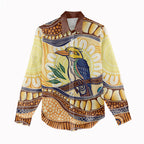 Kookaburra Australia Indigenous Art Women Casual Shirt