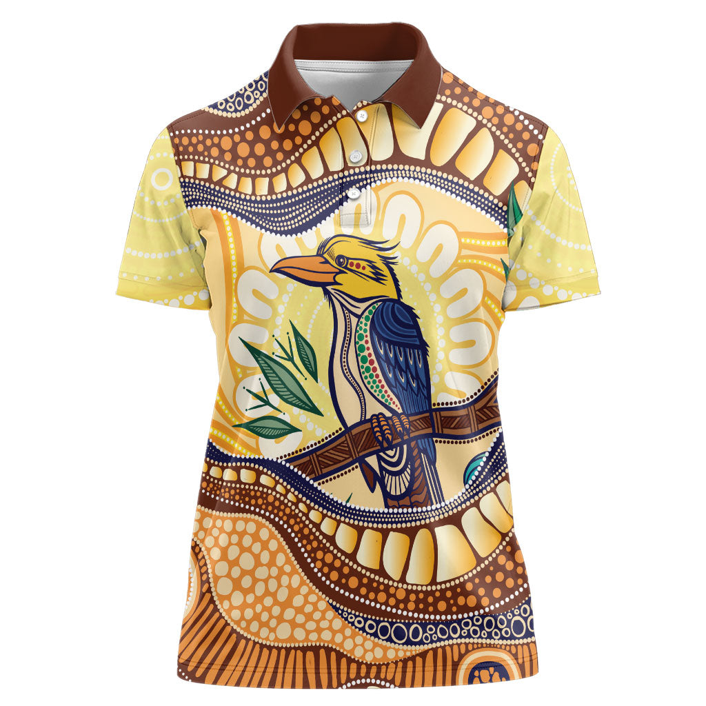Kookaburra Australia Indigenous Art Women Polo Shirt