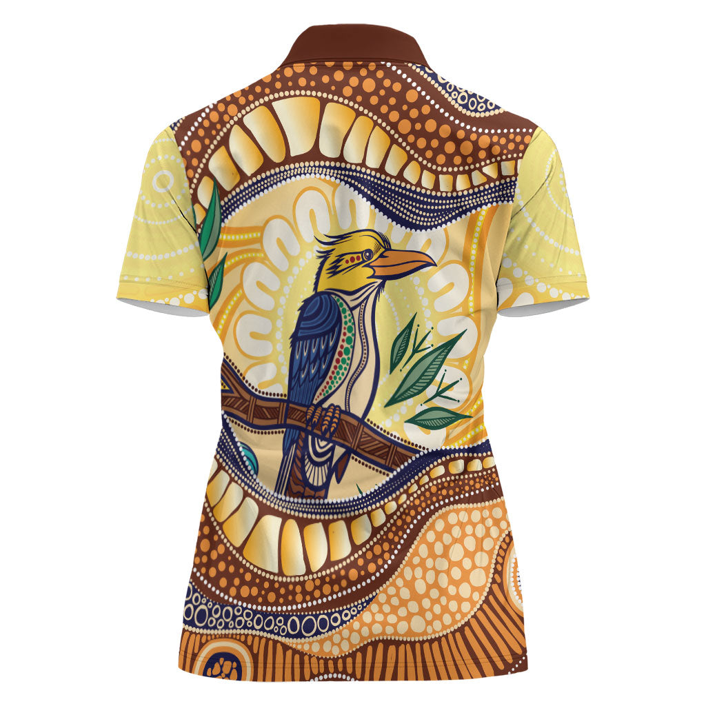 Kookaburra Australia Indigenous Art Women Polo Shirt