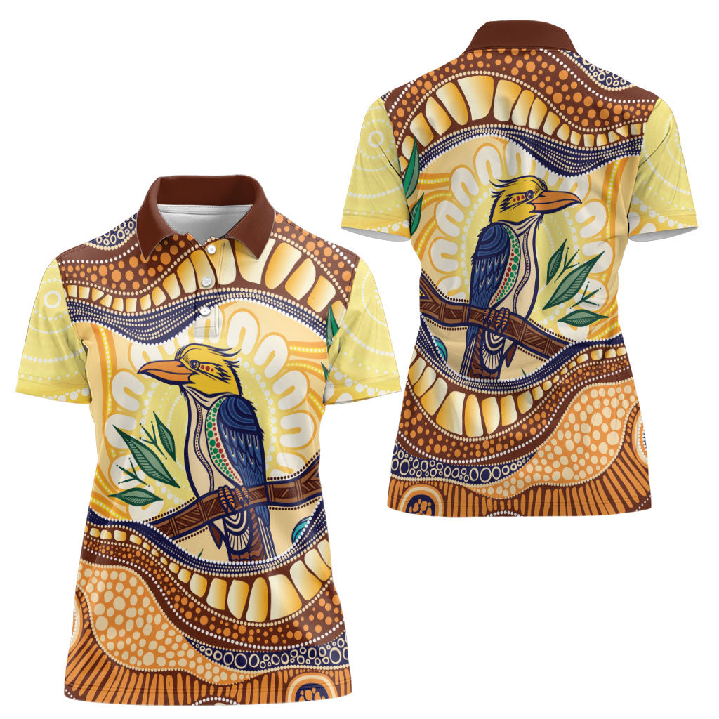 Kookaburra Australia Indigenous Art Women Polo Shirt