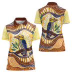 Kookaburra Australia Indigenous Art Women Polo Shirt