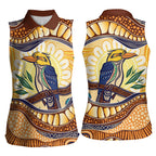 Kookaburra Australia Indigenous Art Women Sleeveless Polo Shirt