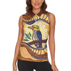 Kookaburra Australia Indigenous Art Women Sleeveless Polo Shirt