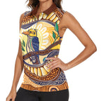 Kookaburra Australia Indigenous Art Women Sleeveless Polo Shirt