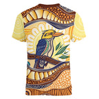 Kookaburra Australia Indigenous Art Women V-Neck T-Shirt