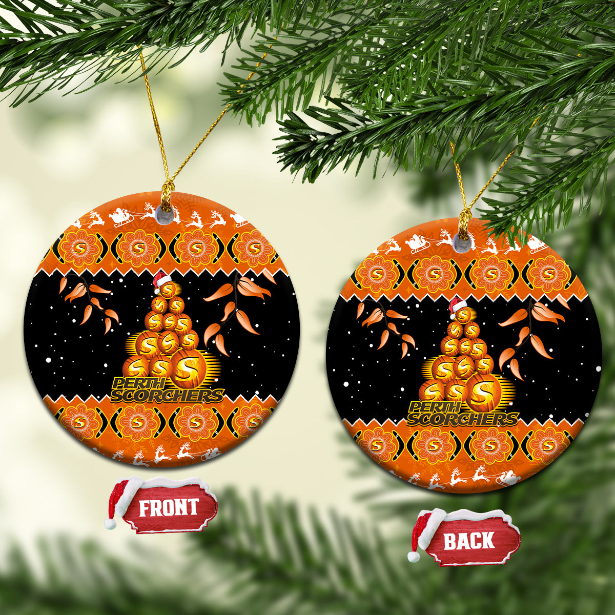 perth-scorchers-cricket-christmas-ceramic-ornament-merry-xmas-2023-indigenous-art