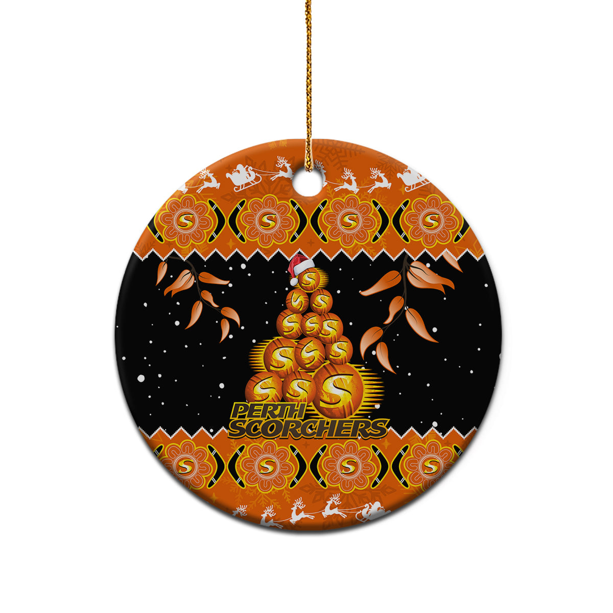 perth-scorchers-cricket-christmas-ceramic-ornament-merry-xmas-2023-indigenous-art