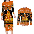perth-scorchers-cricket-christmas-couples-matching-long-sleeve-bodycon-dress-and-long-sleeve-button-shirt-merry-xmas-2023-indigenous-art