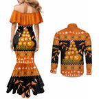 perth-scorchers-cricket-christmas-couples-matching-mermaid-dress-and-long-sleeve-button-shirt-merry-xmas-2023-indigenous-art