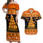 perth-scorchers-cricket-christmas-couples-matching-off-shoulder-maxi-dress-and-hawaiian-shirt-merry-xmas-2023-indigenous-art
