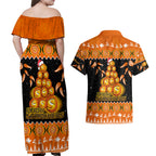 perth-scorchers-cricket-christmas-couples-matching-off-shoulder-maxi-dress-and-hawaiian-shirt-merry-xmas-2023-indigenous-art