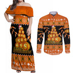 perth-scorchers-cricket-christmas-couples-matching-off-shoulder-maxi-dress-and-long-sleeve-button-shirt-merry-xmas-2023-indigenous-art