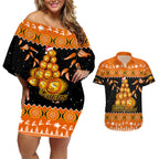 perth-scorchers-cricket-christmas-couples-matching-off-shoulder-short-dress-and-hawaiian-shirt-merry-xmas-2023-indigenous-art