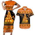 perth-scorchers-cricket-christmas-couples-matching-short-sleeve-bodycon-dress-and-hawaiian-shirt-merry-xmas-2023-indigenous-art