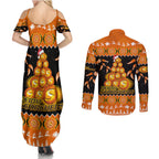 perth-scorchers-cricket-christmas-couples-matching-summer-maxi-dress-and-long-sleeve-button-shirt-merry-xmas-2023-indigenous-art