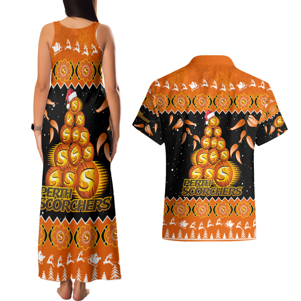 perth-scorchers-cricket-christmas-couples-matching-tank-maxi-dress-and-hawaiian-shirt-merry-xmas-2023-indigenous-art