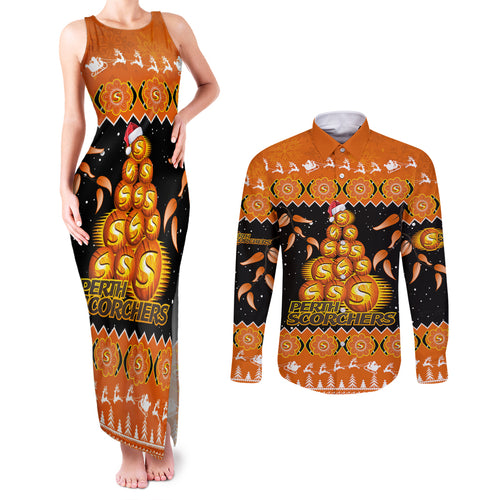 perth-scorchers-cricket-christmas-couples-matching-tank-maxi-dress-and-long-sleeve-button-shirt-merry-xmas-2023-indigenous-art