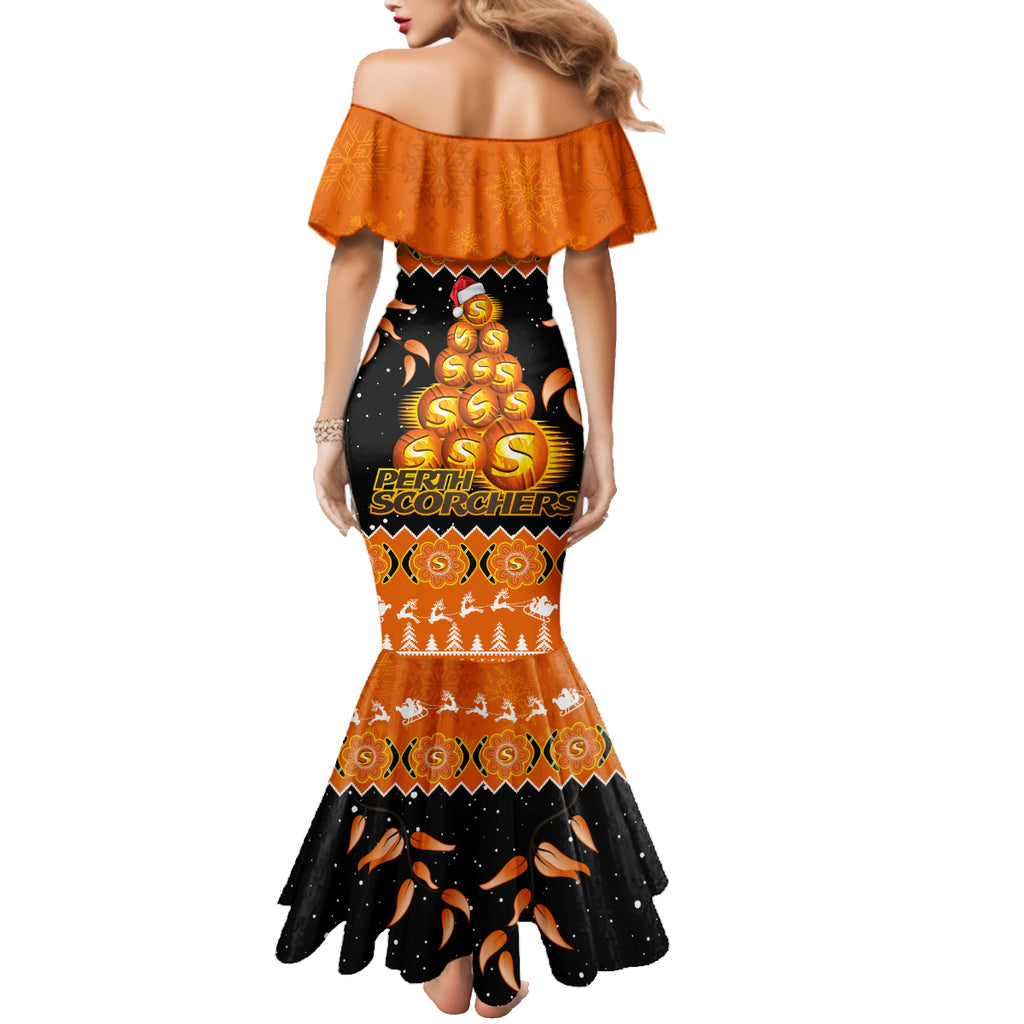 perth-scorchers-cricket-christmas-family-matching-mermaid-dress-and-hawaiian-shirt-merry-xmas-2023-indigenous-art