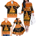 perth-scorchers-cricket-christmas-family-matching-off-shoulder-long-sleeve-dress-and-hawaiian-shirt-merry-xmas-2023-indigenous-art