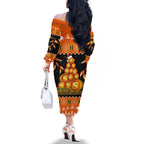 perth-scorchers-cricket-christmas-family-matching-off-shoulder-long-sleeve-dress-and-hawaiian-shirt-merry-xmas-2023-indigenous-art
