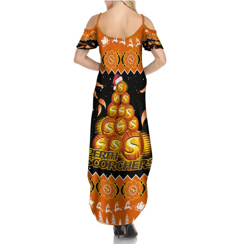 perth-scorchers-cricket-christmas-family-matching-summer-maxi-dress-and-hawaiian-shirt-merry-xmas-2023-indigenous-art