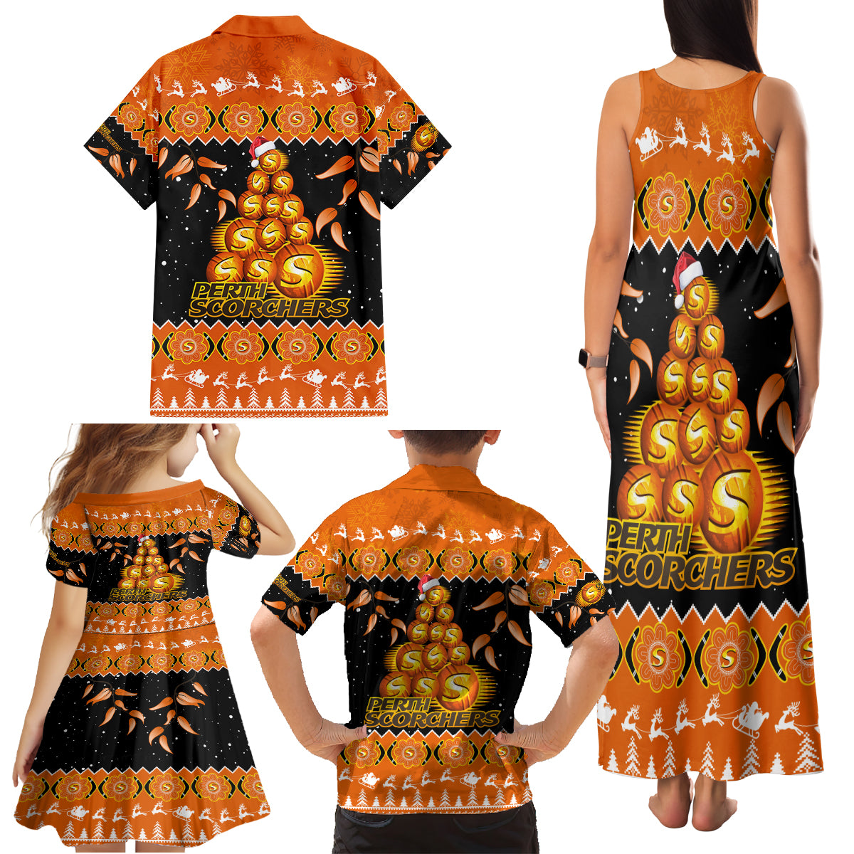 perth-scorchers-cricket-christmas-family-matching-tank-maxi-dress-and-hawaiian-shirt-merry-xmas-2023-indigenous-art